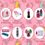 Coffret Maquillage Enfant avec Mallette Rose – Image 3