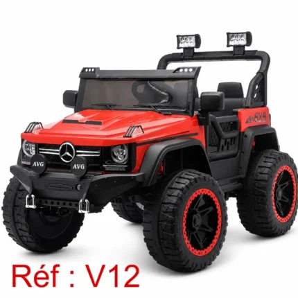 Voiture Électrique Enfant V12 4 Moteurs de 1 à 10 ans rouge