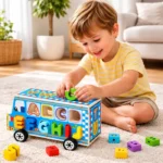 Bus Éducatif en Bois Lettres & Formes
