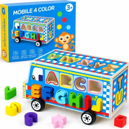 Bus Éducatif en Bois Lettres & Formes