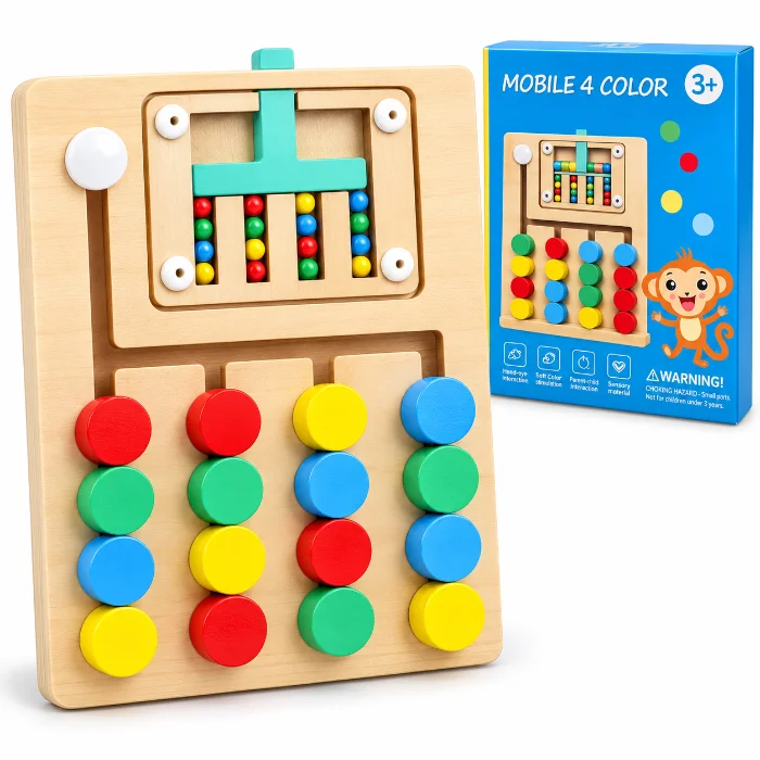 Jeu éducatif en bois – Mobile 4 Colors
