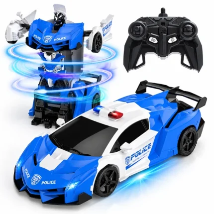 Voiture de Police Transformable 2-en-1 Télécommandée